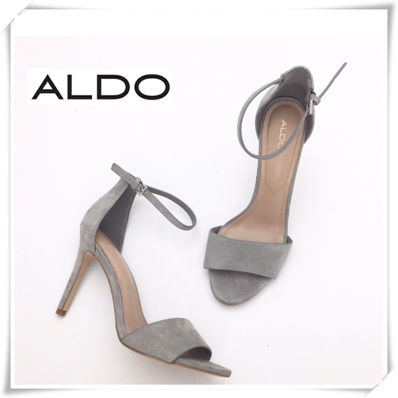 Aldo Shoes - ALDO Gray Suede Ankle Straps Sandals Heel